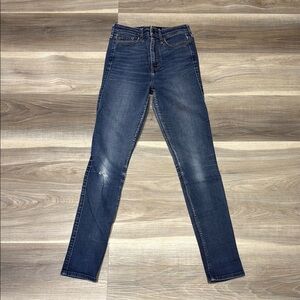 🏁 Hollister super high-rise skinny blue denim jeans size 25